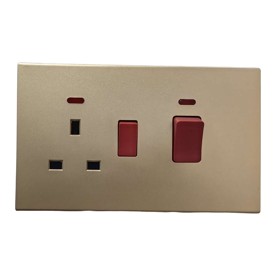 T6 golden kitchen switch, red switch, household safety protection wall socket outlet Item Picture