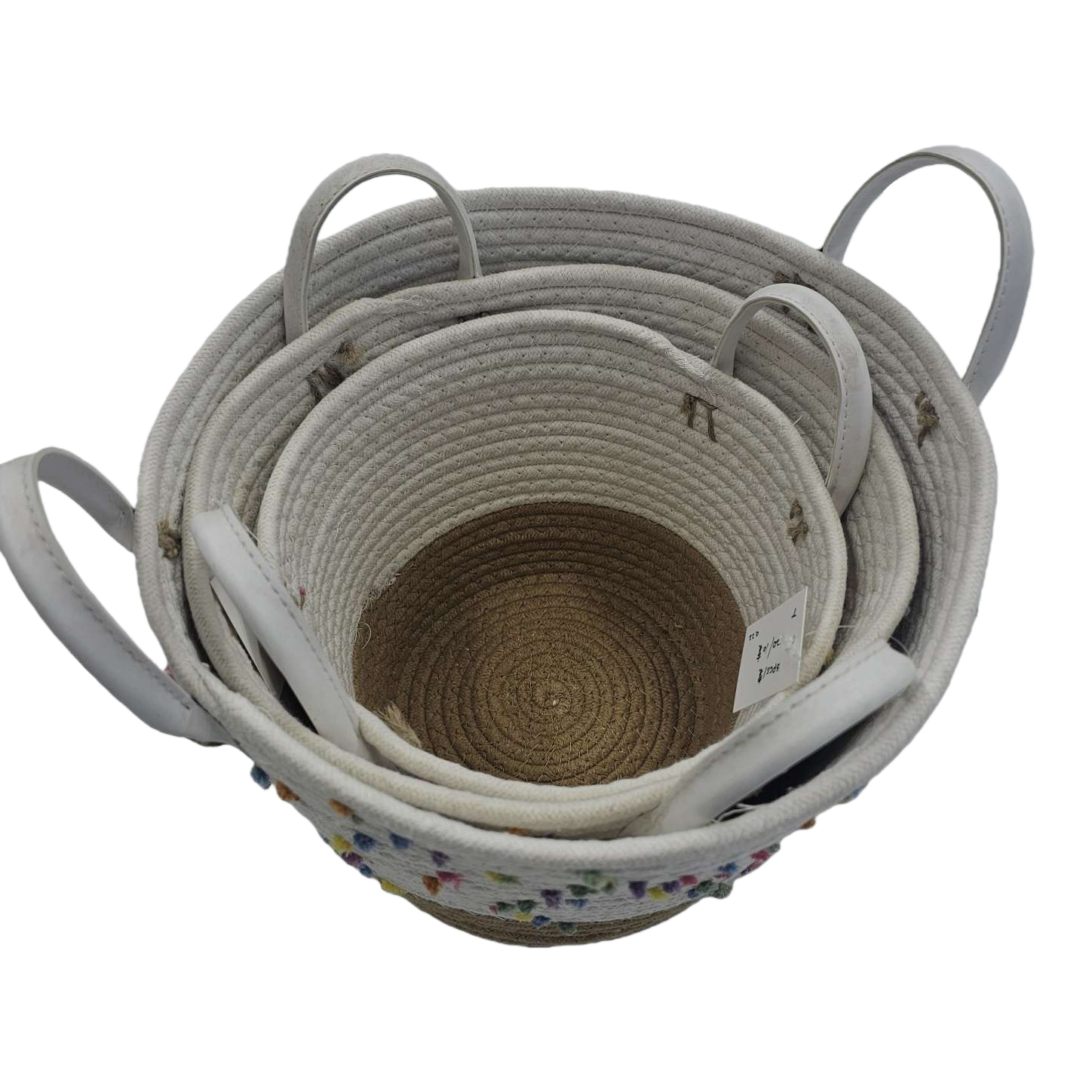 White woven basket set, home storage basket, multi-functional storage basket, Nordic-style living room and bedroom Item Picture