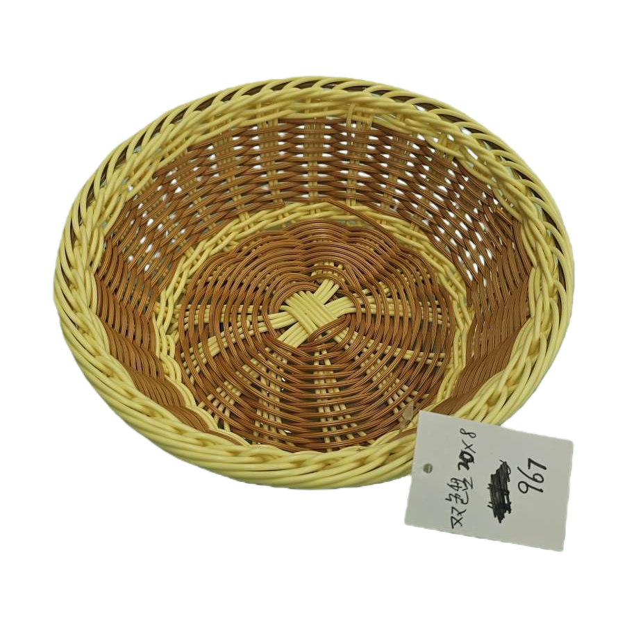 Yellow woven basket for home storage, country-style rattan woven storage basket with large capacity Item Picture