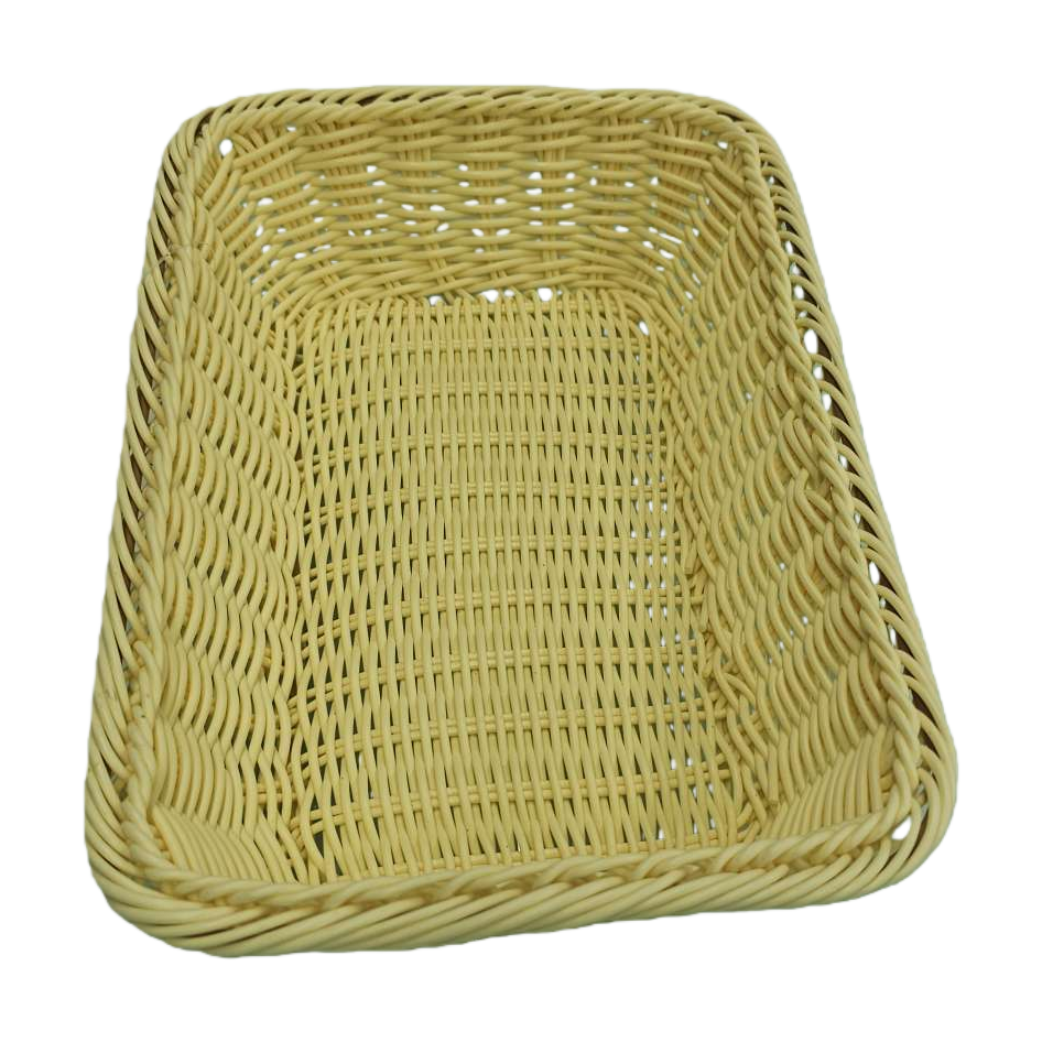 Yellow woven basket, home storage basket, living room and bedroom storage basket, hand-woven in rattan style Item Picture