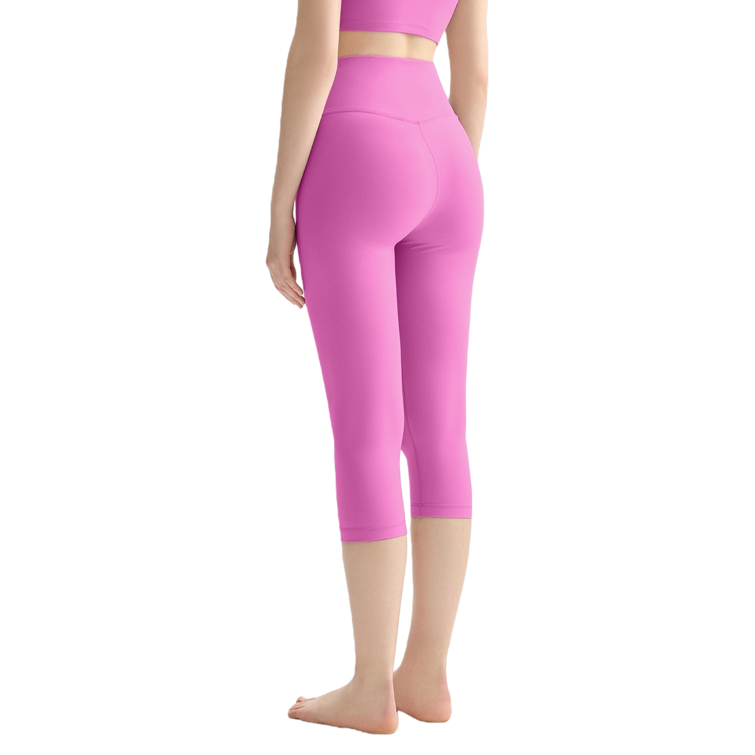 Barbie pink high-waisted and hip-lifting yoga pants for women's fitness, elastic and slimming leggings Item Picture