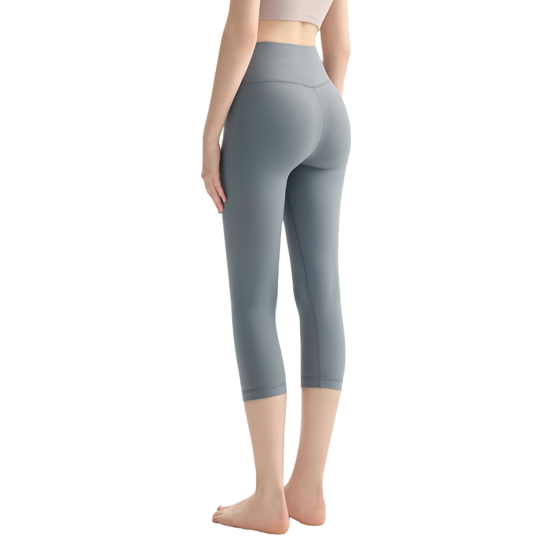 Grey seven-inch yoga pants for women, high-waisted and slimming sportswear and casual pants, the same style for models Item Picture
