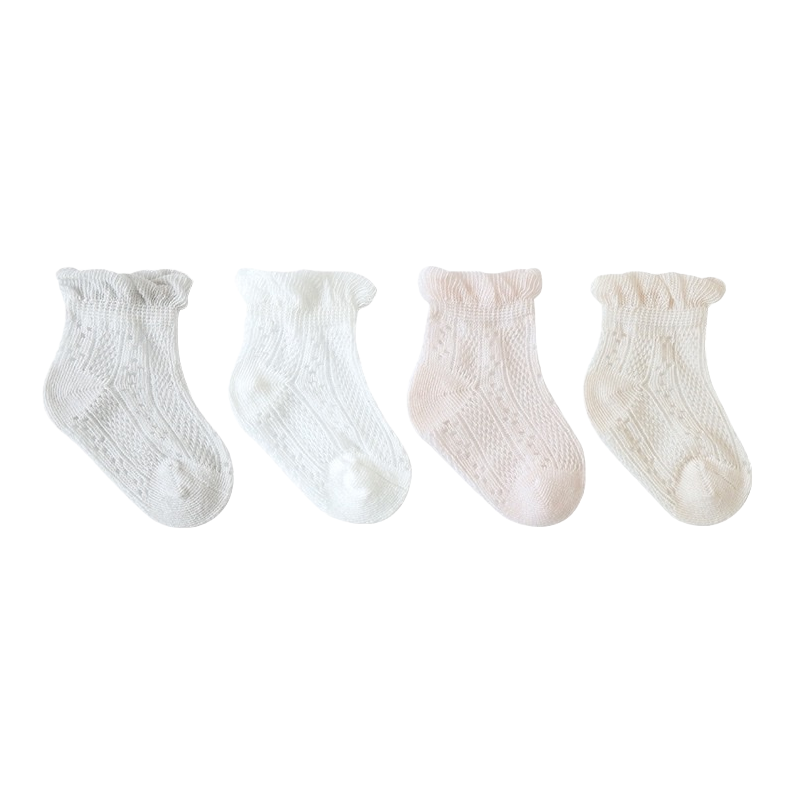 White knitted socks, pure cotton breathable mid-calf socks for women, spring and autumn basic, versatile Item Picture