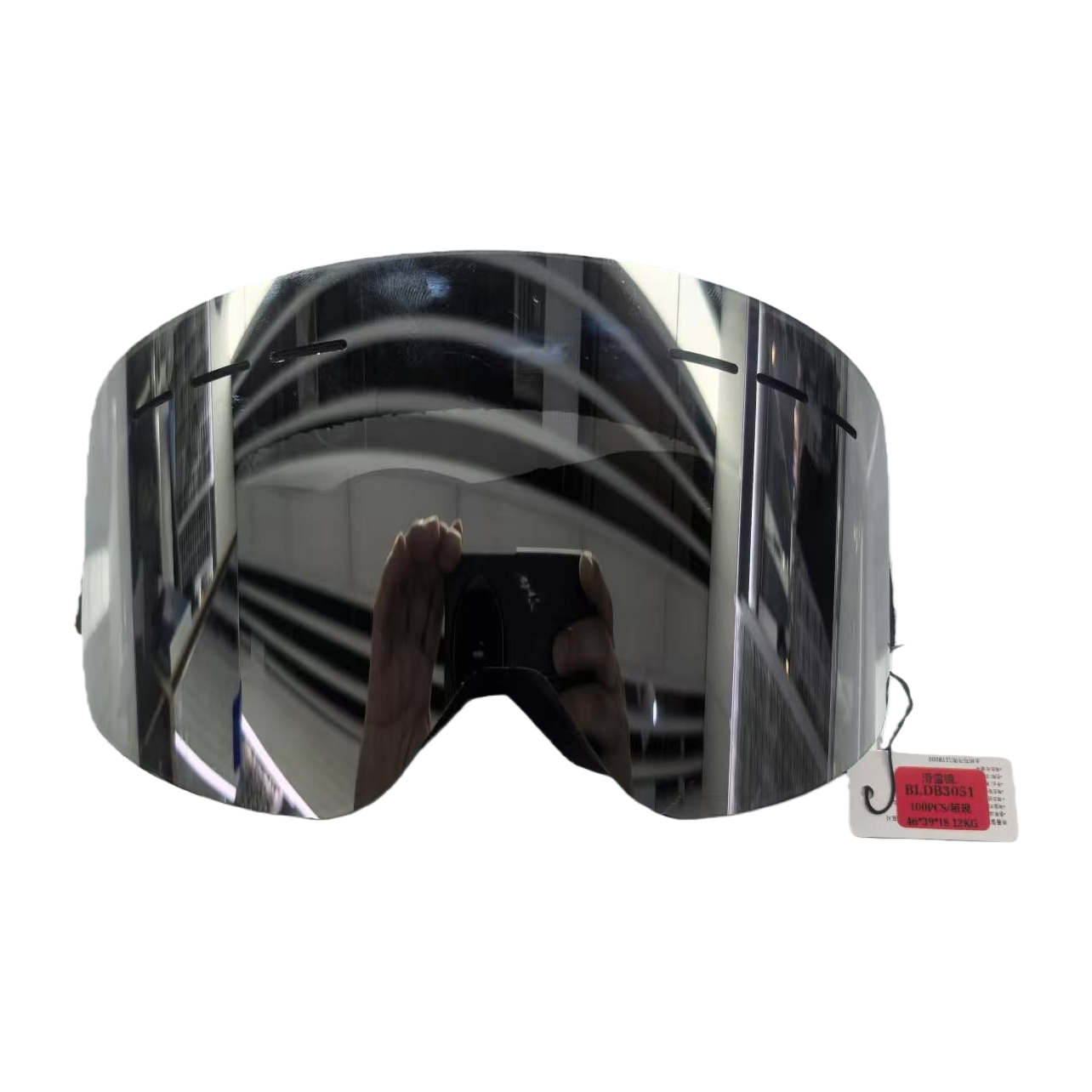 نظارات التزلج الفضية المضادة للضوء ذات رؤية عالية من الضباب مناسبة لعدسات التزلج Item Picture