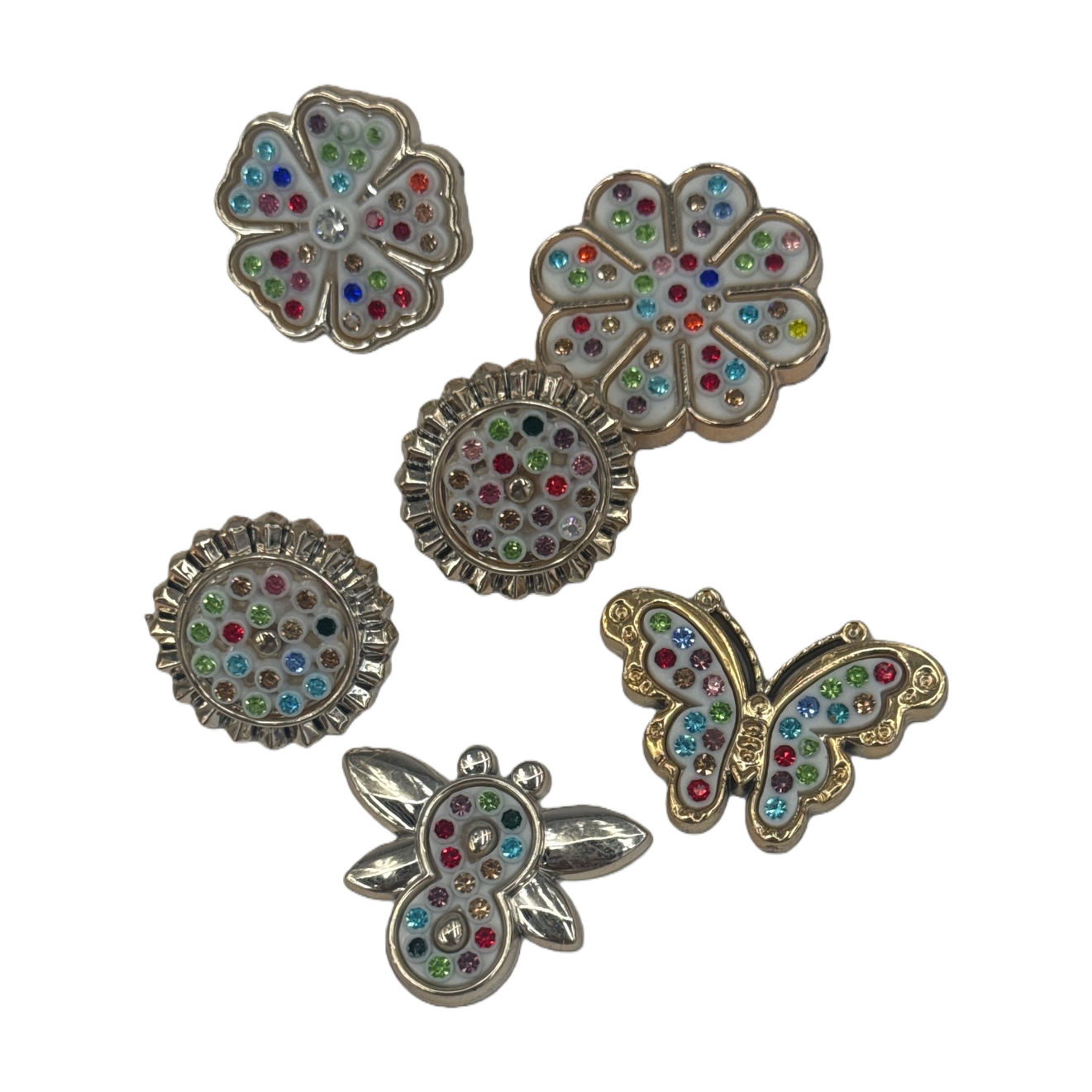 الفراشة المزينة بالحفر الملونة، دبابيس أنيقة، ترتديها السيدة Item Picture