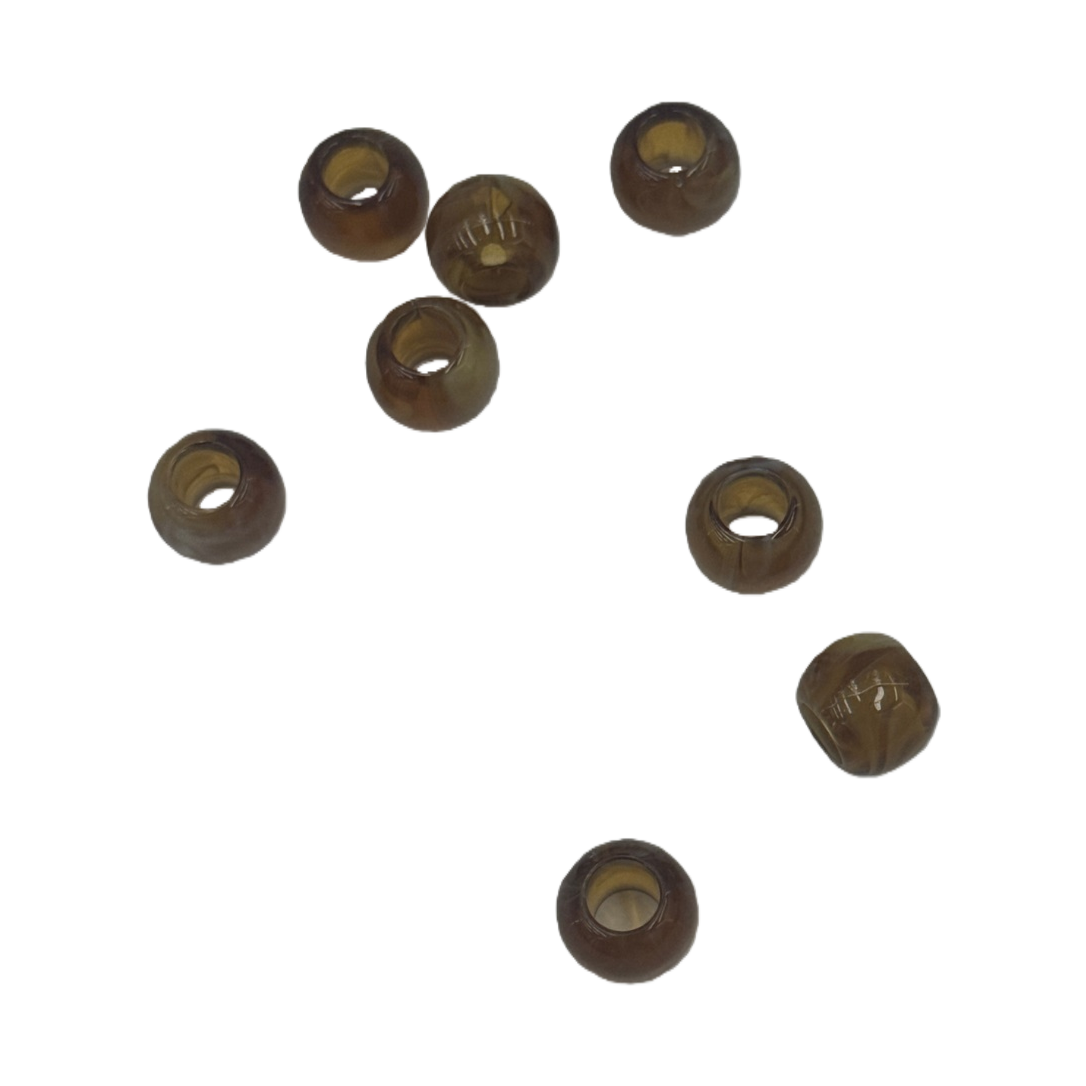 Brown beads, natural agate round bead bracelet accessory materials, bulk wholesale Item Picture