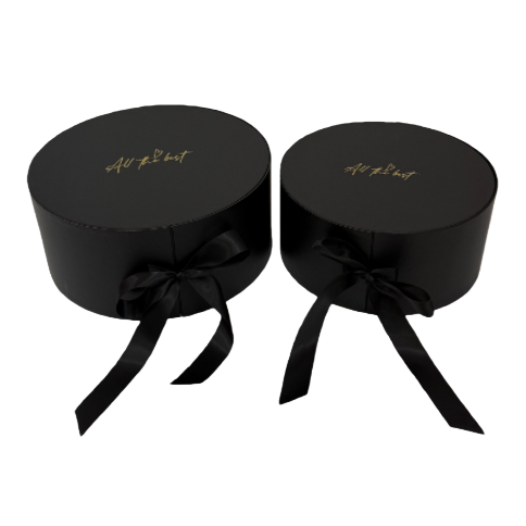 Black cylindrical gift box, simple and elegant festival gift packaging box Item Picture