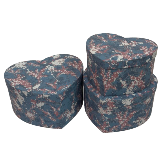 Blue, white and red patterned heart-shaped gift box creative festival gift packaging box Item Picture