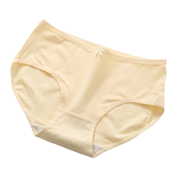 Light yellow pure cotton men's underwear with flat corners, comfortable and breathable basic style Item Picture