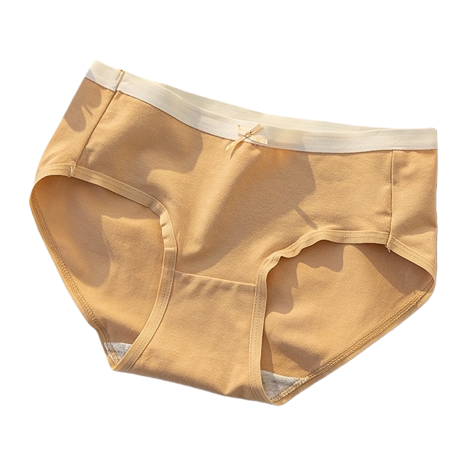 Beige pure cotton women's underwear, comfortable and breathable triangular style Item Picture