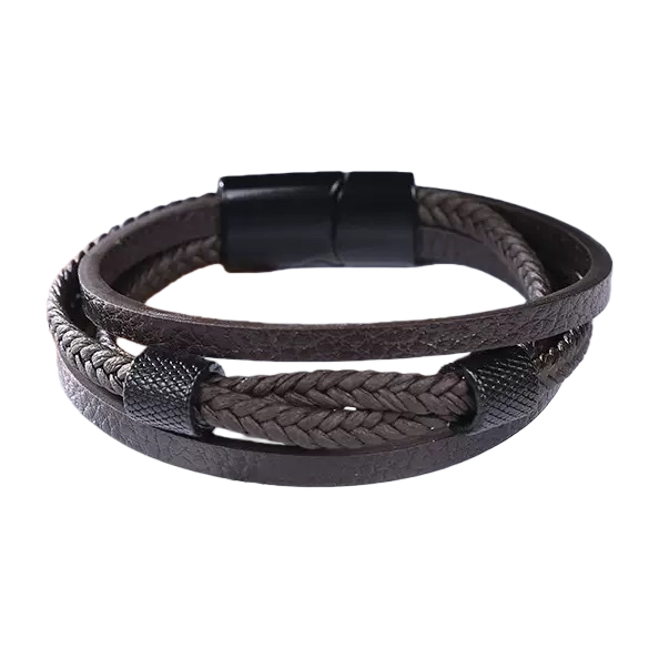 A brown woven leather bracelet is a simple, fashionable and versatile accessory for women Item Picture