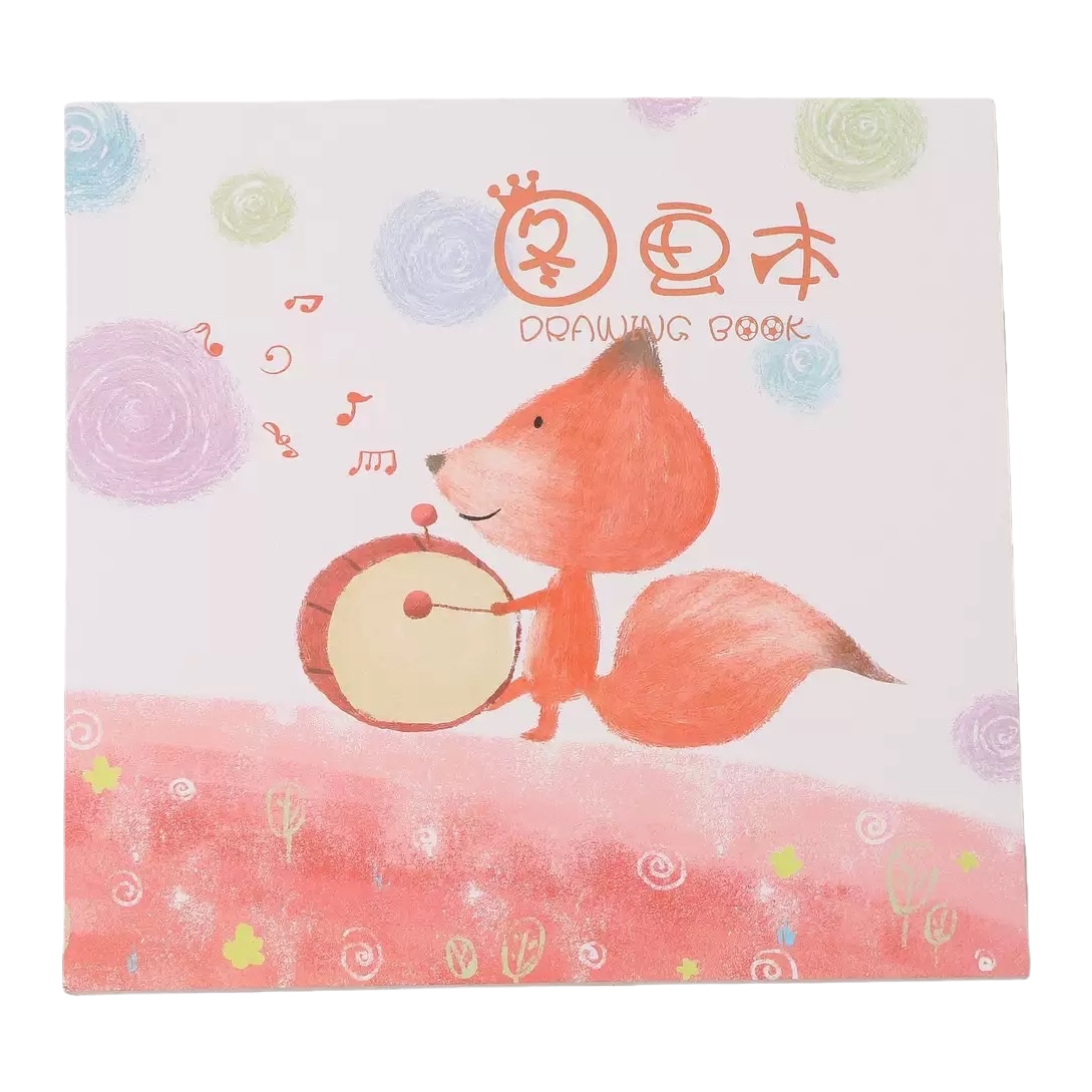 The cover design of the orange fox drumming painting book and the outer cover of the children's creative graffiti book Item Picture