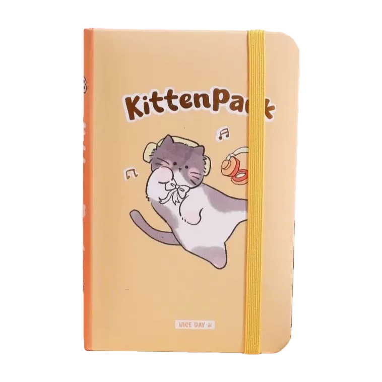 橙色封面猫咪图案笔记本简约文艺学生手账本 Item Picture