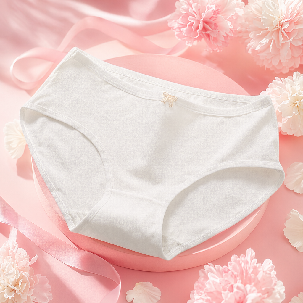 Pure cotton white underwear for women, basic style, comfortable, breathable, seamless and simple daily underwear Specification image