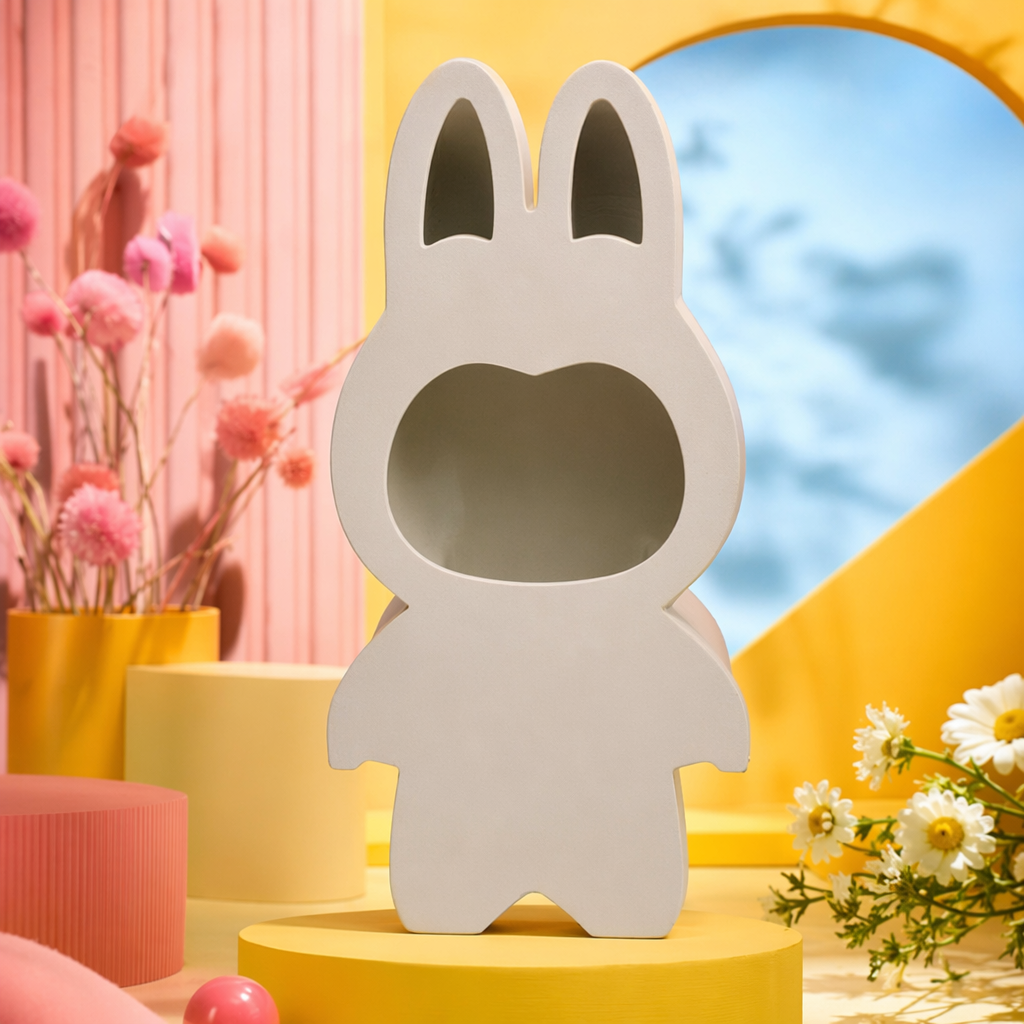 Beige rabbit-shaped ceramic decorative items for home decoration, living room, bedroom, and desktop storage Specification image