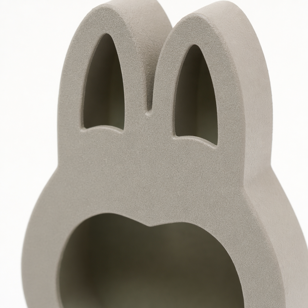 Beige rabbit-shaped ceramic decorative items for home decoration, living room, bedroom, and desktop storage Application Scenario
