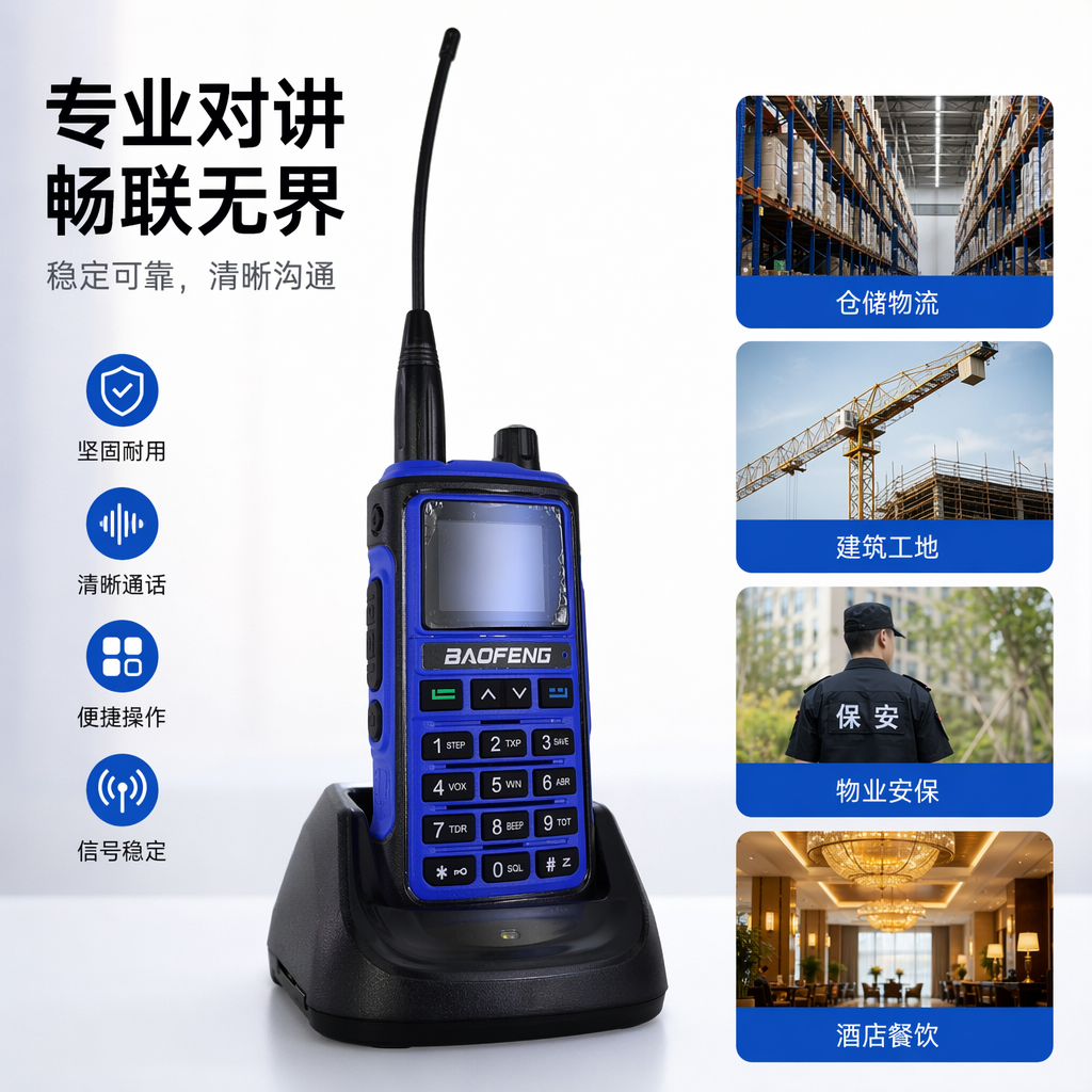 Blue peak BF-UV17 blue radio radio, водонепроницаемый от падения и продолжительный полёт с ручной рацией