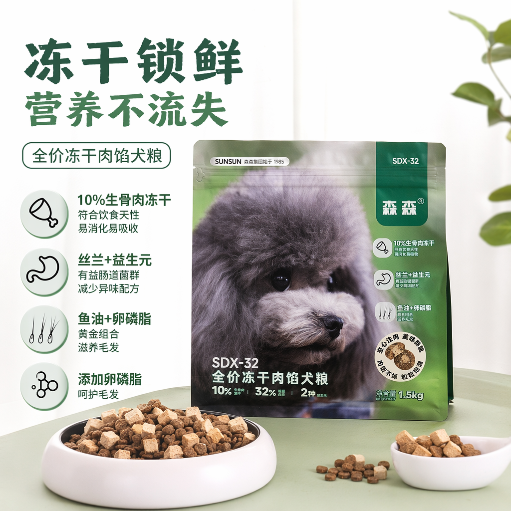 Sen Sen SDX-32 Full-price freeze-dried meat filling dog food, specially designed freeze-dried dry food for dogs