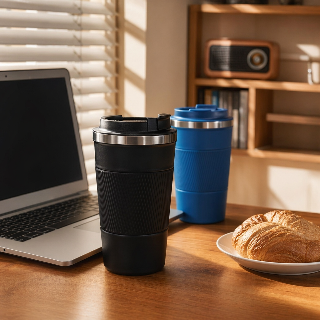 Black insulated cup, 304 stainless steel vacuum insulated portable water cup details Picture