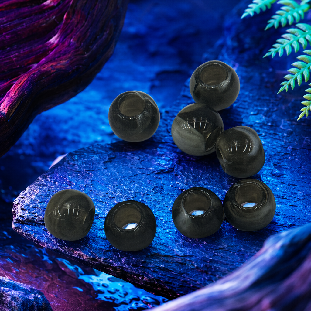 A simple and fashionable accessory with dark gray and black pattern bead bracelet and natural stone beads Specification image