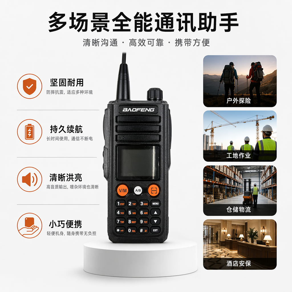 宝峰BF-UV27黑色对讲机 专业防爆防水无线通讯设备 双向通话清晰稳定