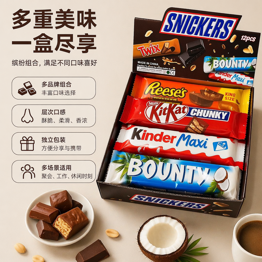 巧克力礼盒装糖果精选多种口味节日送礼佳品