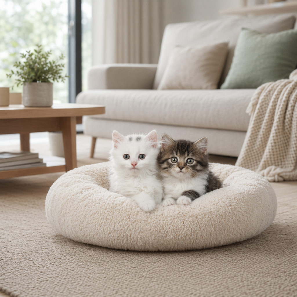 白色与虎斑猫幼崽+产品图