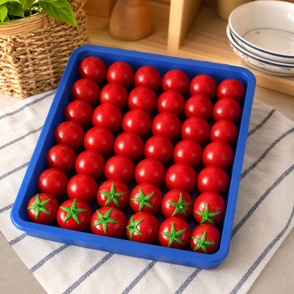 The red tomatoes are freshly picked and organically grown. They are large, plump, crisp, tender and juicy details Picture