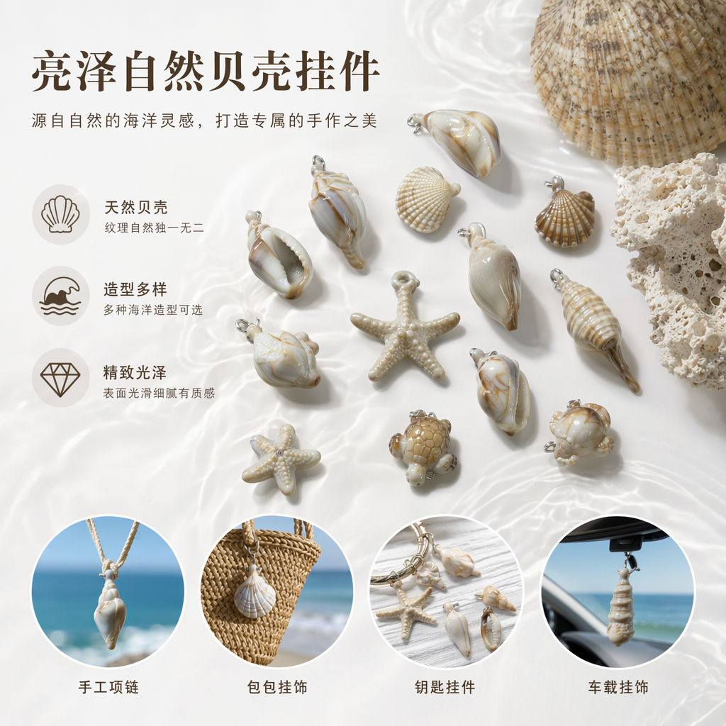 Handmade acrylic shell jewelry, simple style earrings, necklaces, bracelets and sets