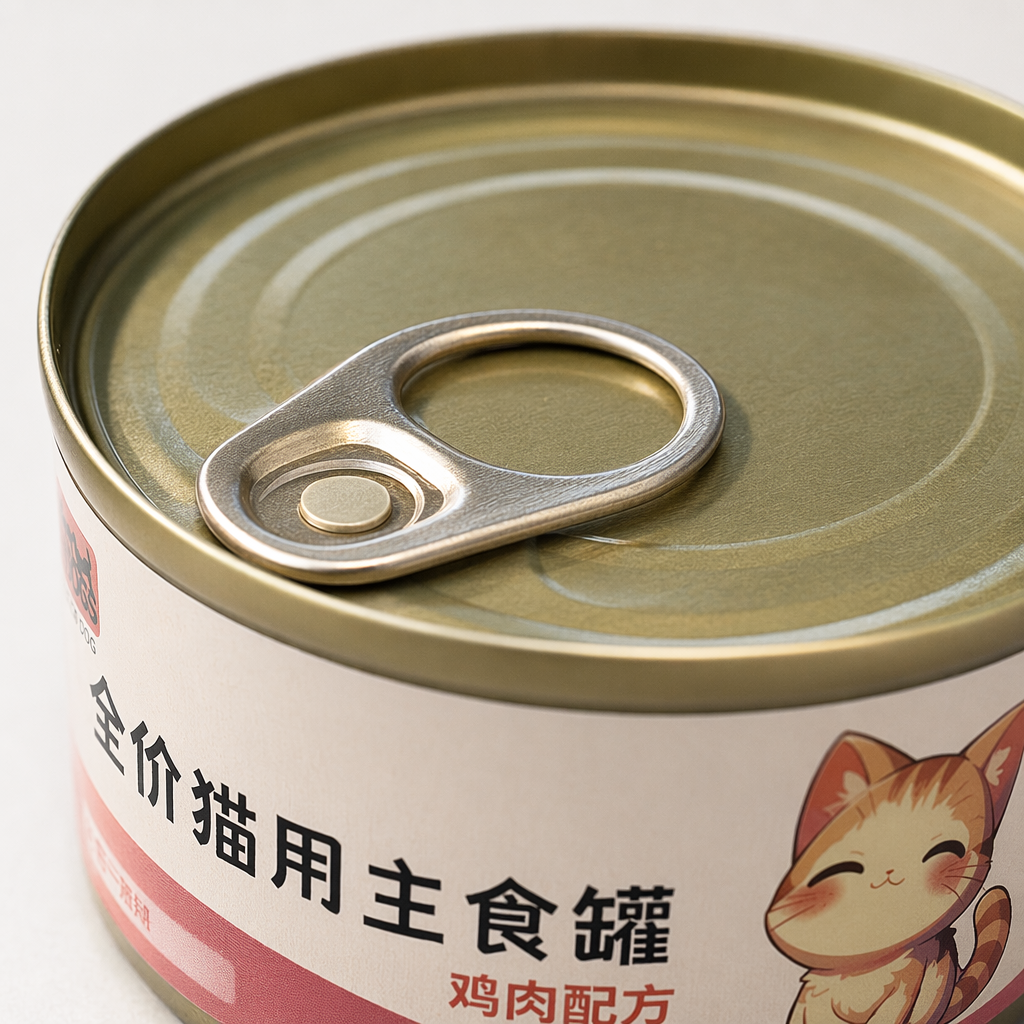 粉色猫罐头盒 卡通橘猫图案 全价猫用主食罐 鲜选鸡肉配方 Application Scenario