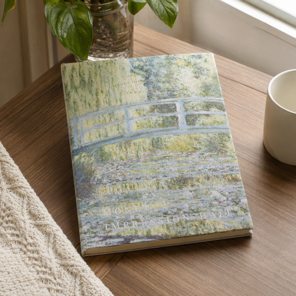 Impressionist-style painting cover notebook, artistic planner, simple design details Picture