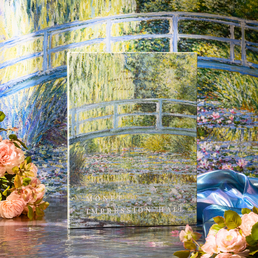 Impressionist-style painting cover notebook, artistic planner, simple design Specification image