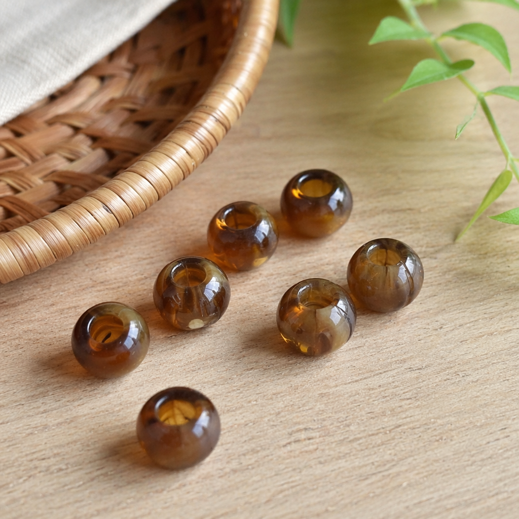 Brown beads, natural agate round bead bracelet accessory materials, bulk wholesale details Picture