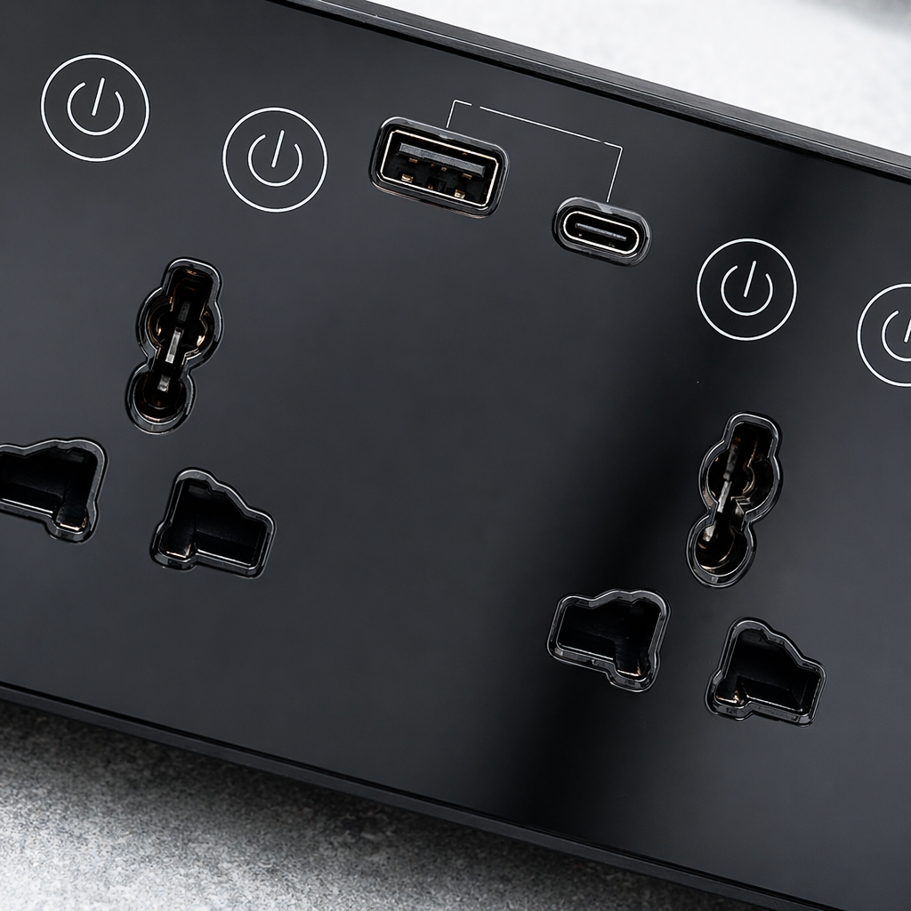双联多功能USB+C智能开关 家用办公通用墙壁插座 支持多种软件 外贸专供 Specification image
