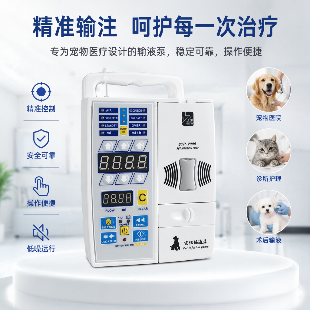 白色宠物专用输液泵 静脉注射恒速控制 宠物医疗设备