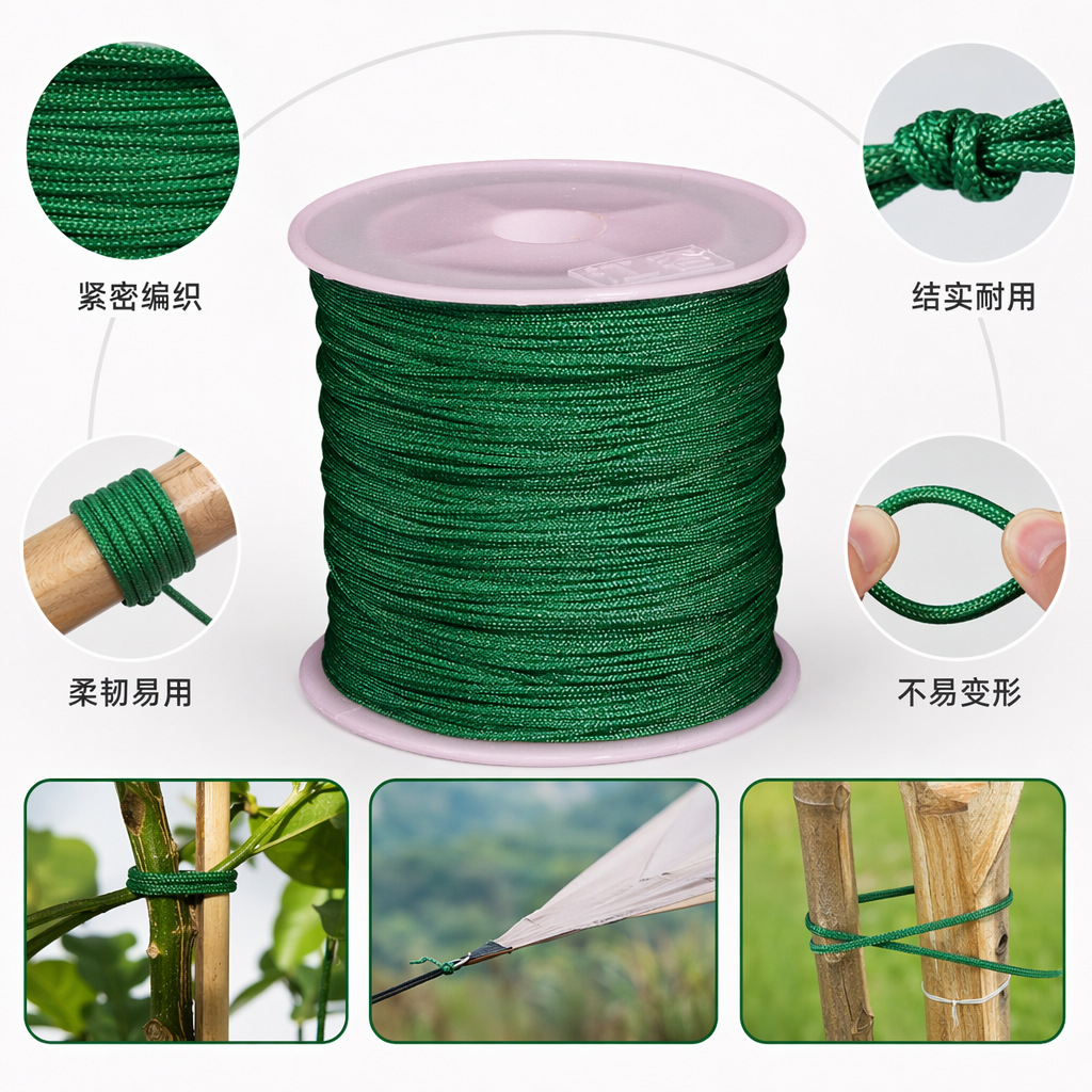 绿色绳子卷 编织麻绳装饰手工DIY玉线