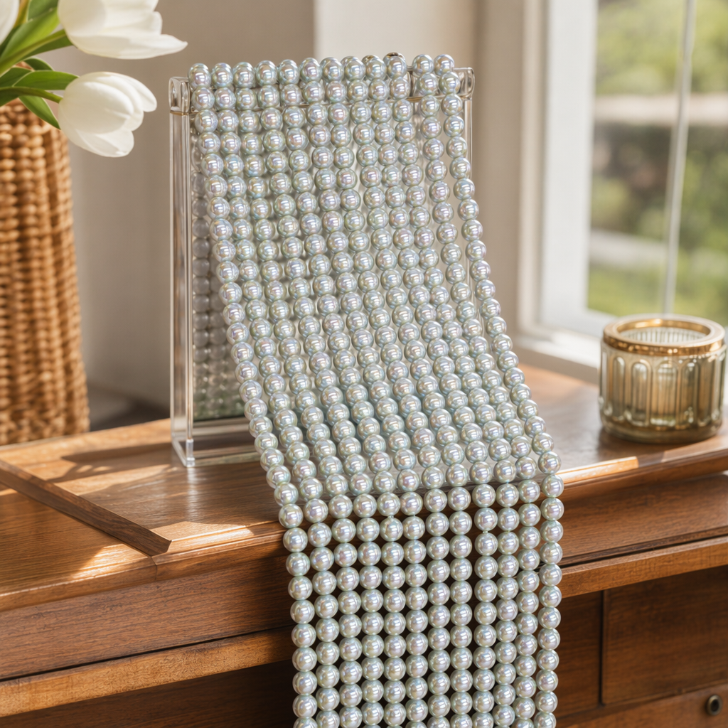 Green bead string hand-woven natural jade bead chain jewelry details Picture