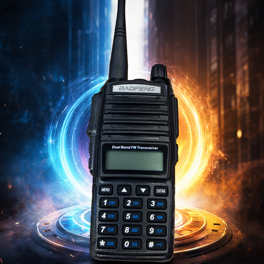 Baofeng BF-UV82 black walkie-talkie is a professional wireless communication device that is waterproof, dustproof and suitable for long-distance calling Specification image