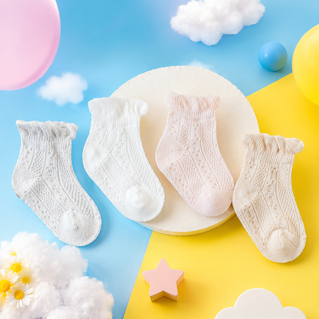 White knitted socks, pure cotton breathable mid-calf socks for women, spring and autumn basic, versatile Specification image