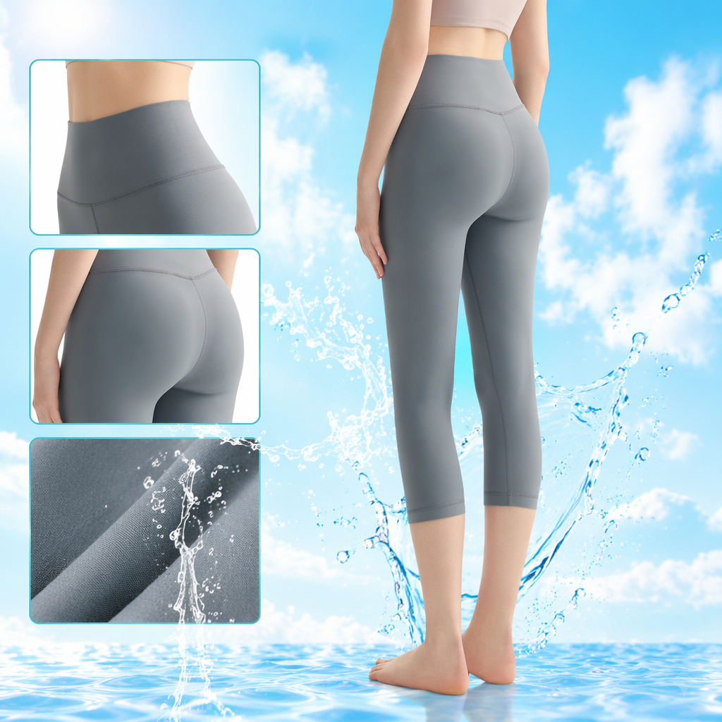 Grey seven-inch yoga pants for women, high-waisted and slimming sportswear and casual pants, the same style for models Specification image