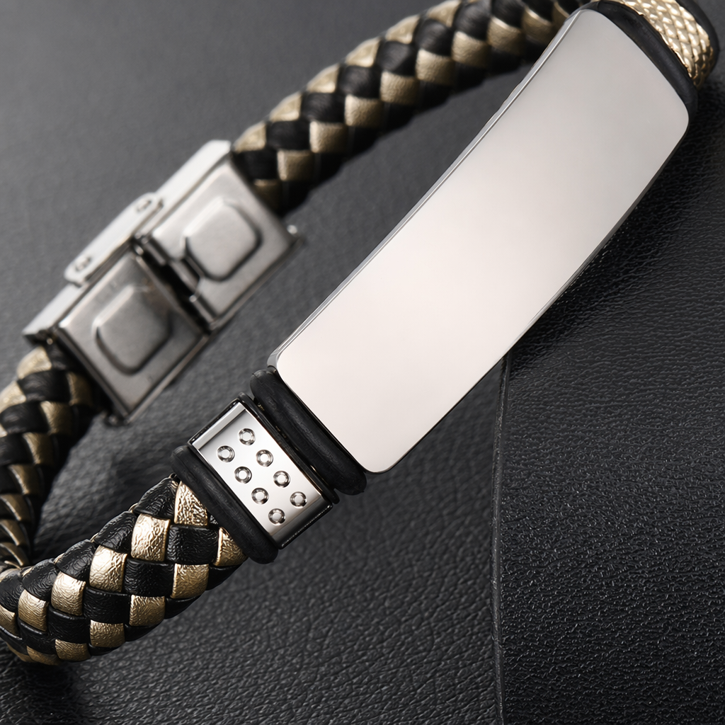 The black and gold woven bracelet is fashionable, versatile and light luxury, suitable for both men and women Application Scenario