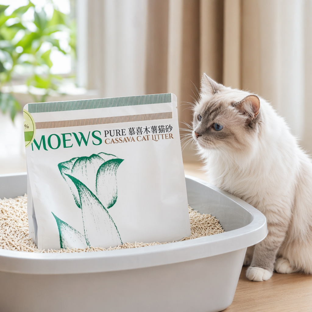 木薯猫砂厂家拿样防臭低尘易结团清香祛味吸水猫咪猫砂1.2kg豆腐猫砂木薯沙详情2