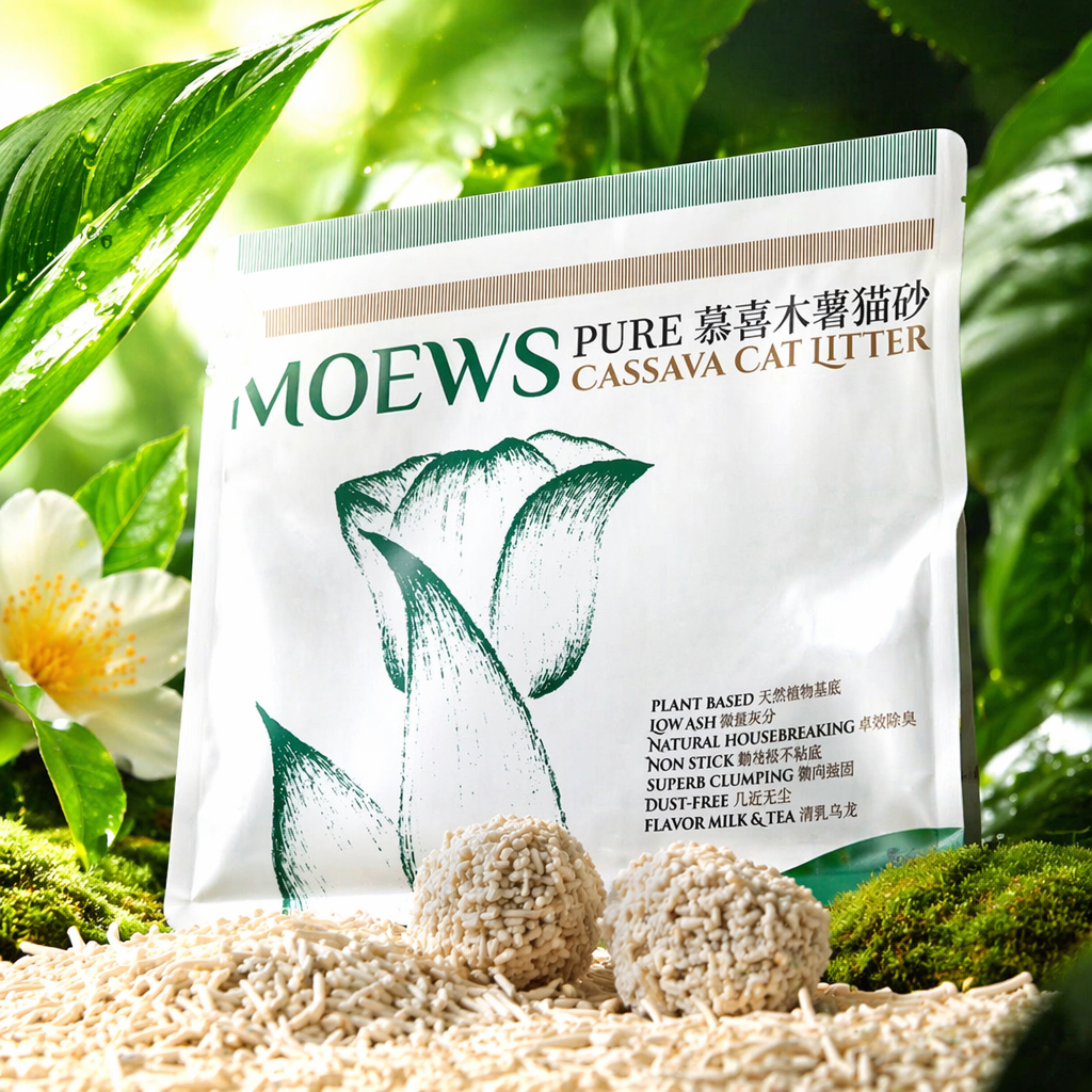 木薯猫砂厂家拿样防臭低尘易结团清香祛味吸水猫咪猫砂1.2kg豆腐猫砂木薯沙详情3