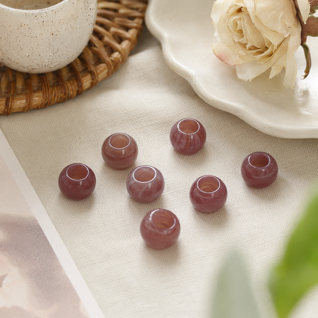 ويمكن اختيار مقاسات متعددة لحكور العقيق المصنوعة من الخرز الوردي details Picture