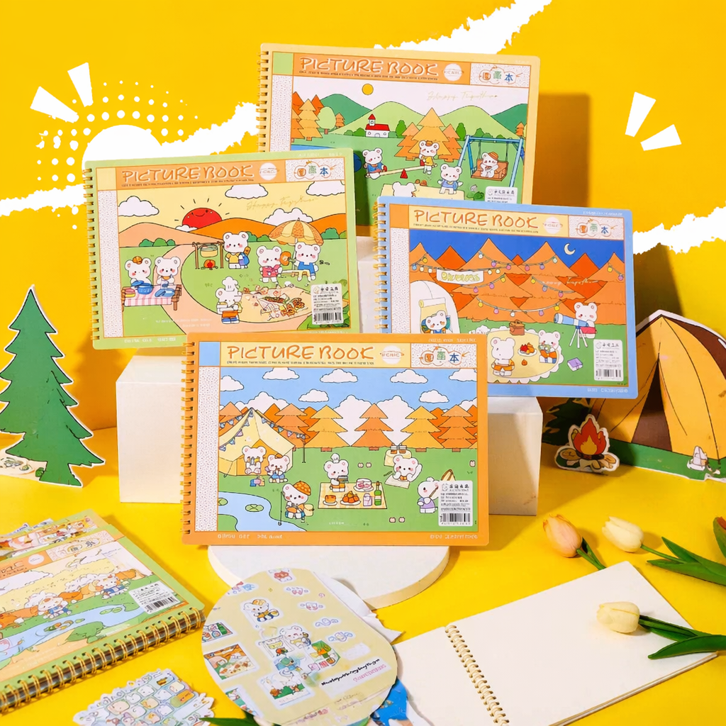Color spiral-bound picture book, A4 thickened paper, children's drawing book, exercise book Specification image