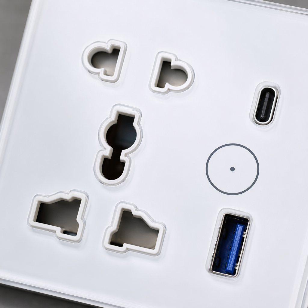 LINIER多功能5孔USB+C智能开关 家用墙壁插座 支持易微联，HomeKit， matter，米家等 Specification image