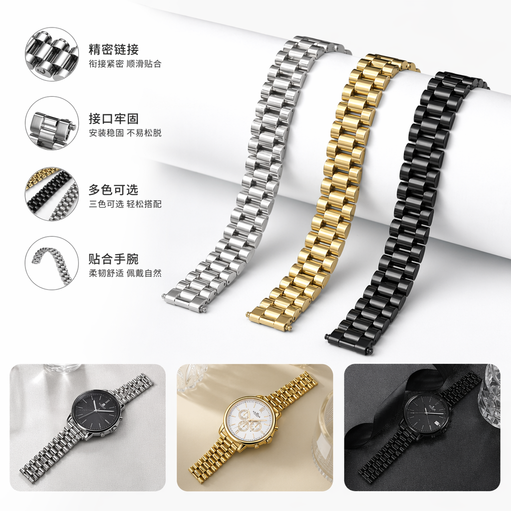 钛钢材质水晶手工串男士手链简约百搭饰品