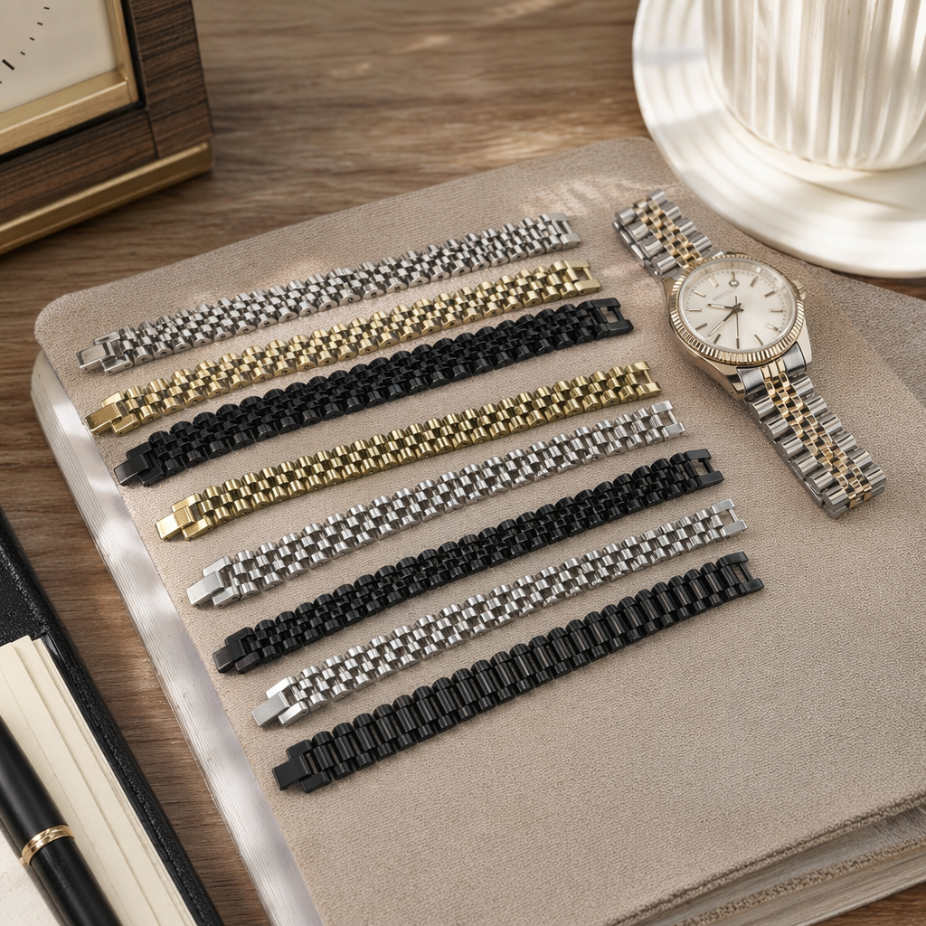 A simple and versatile titanium steel crystal handcrafted men's bracelet details Picture