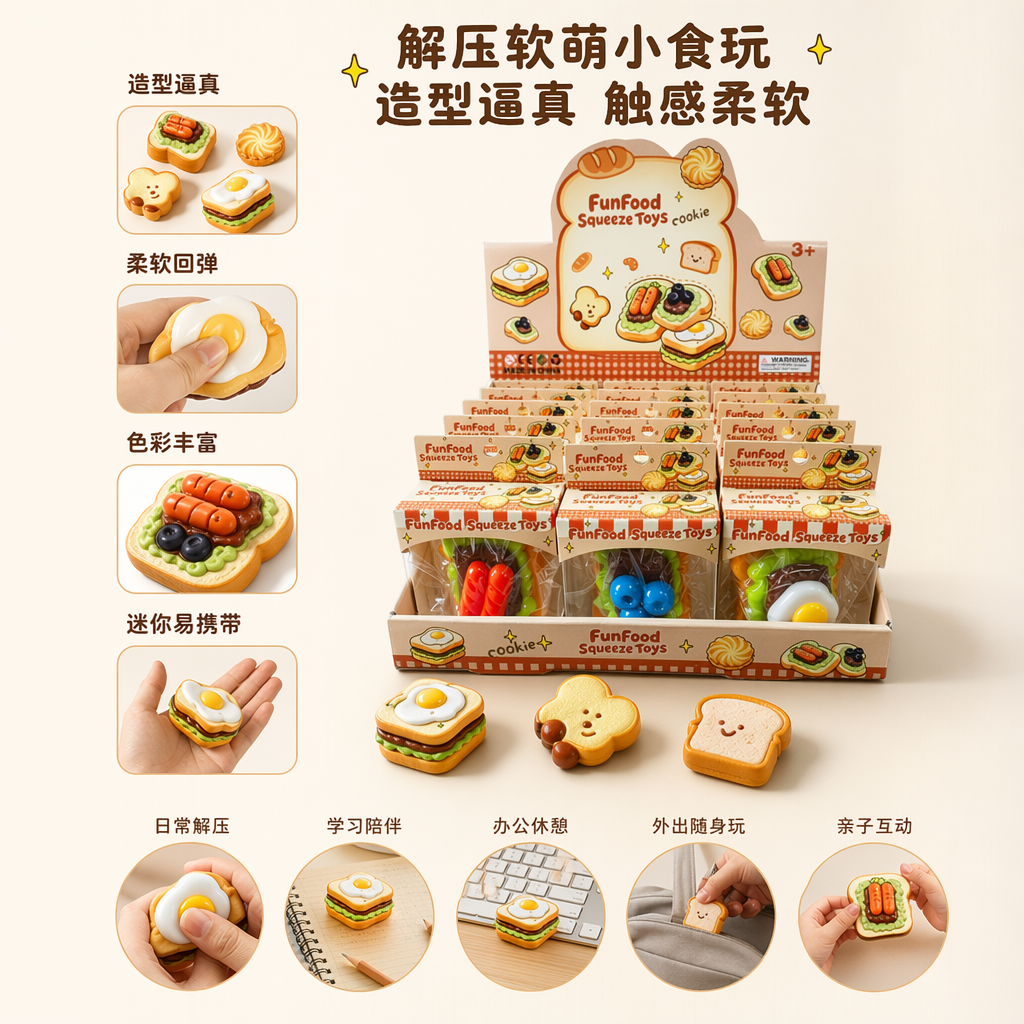 Colorful toy food display stand, multi-layer adjustable, children's kitchen role-playing props