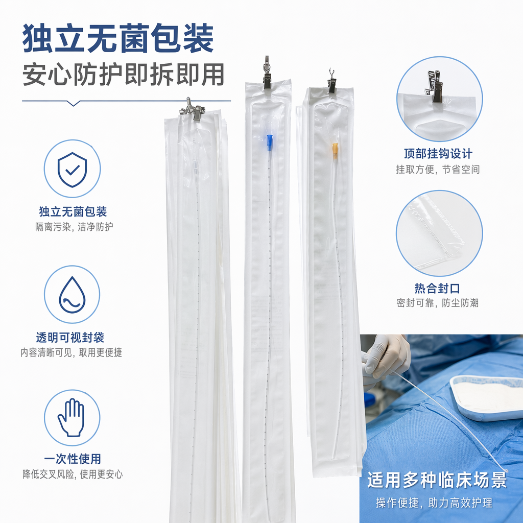 医用导尿管专用透明包装袋 无菌独立包装 防尘防潮密封设计